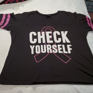 Breast Cancer Hockey theme V-neck Tshirt